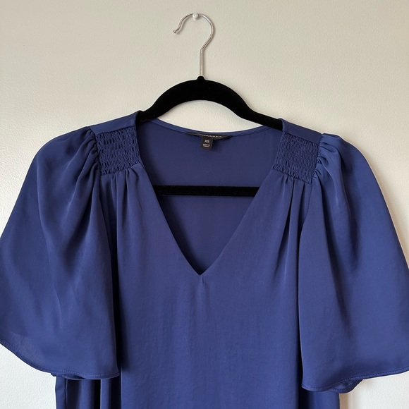 Banana Republic Women’s Satin Flutter Sleeve Top in Blue - Picture 3 of 7